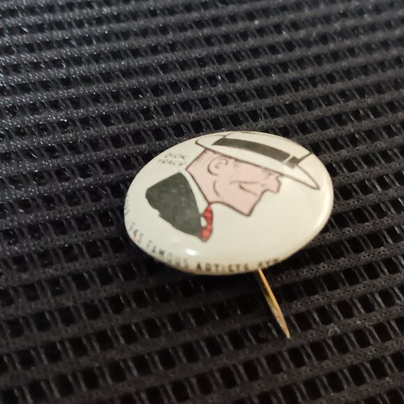 Rare Vintage Dick Tracy Pep Pinback Button Pin Kellogg's Cereal Tin Lithograph - Picture 4 of 7